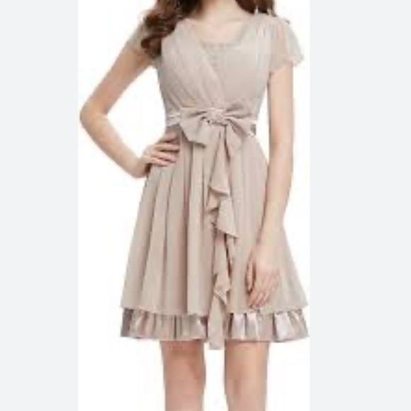 Alisa Pam Dresses & Skirts - NWT Alisa Pan  Women’s Size 10 Cap Sleeves Short Coctail Dress Chiffon Side Zip